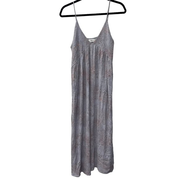 mahina Dresses & Skirts - Mahina gray sleeveless strap maxi dress brown splatter boho Hawaii  Size: M
